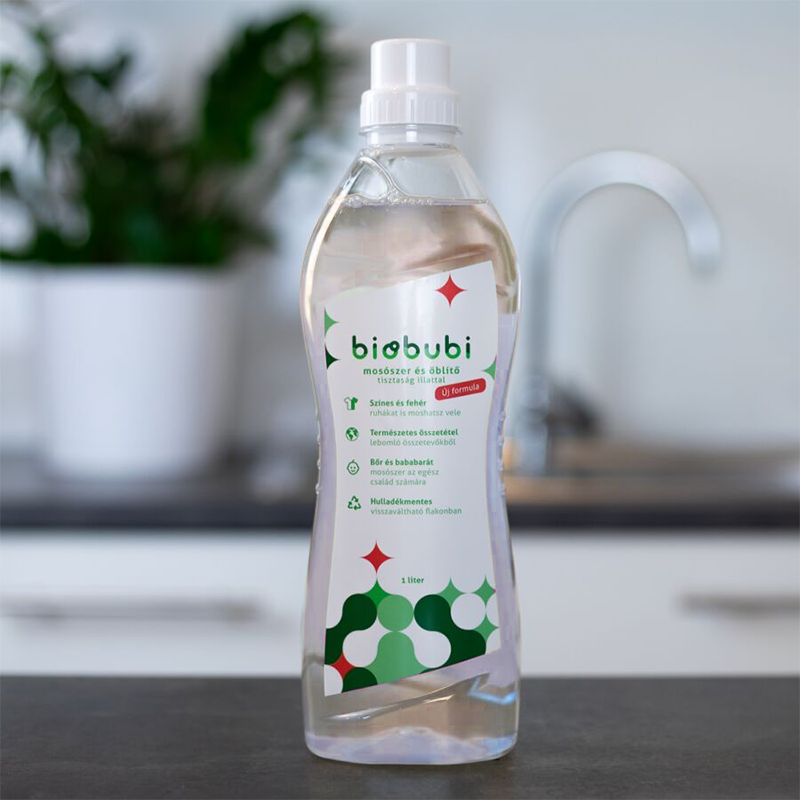 BioBubi mosószer és öblítő új formula 1 liter virág illattal